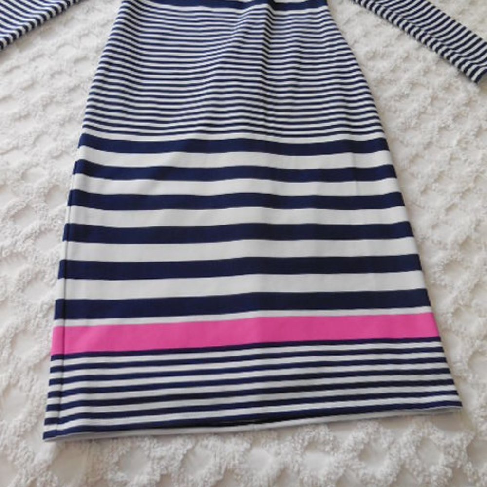 Blue White and Pink Striped Dress - Picture 2 of 2